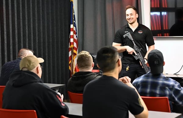rifle training in the classroom at maxon shooters