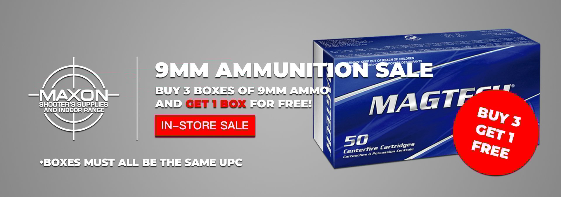 9mm Ammo Sale 3 boxes get 1 free
