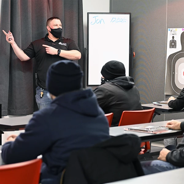 ccl class in the classroom at maxon shooters
