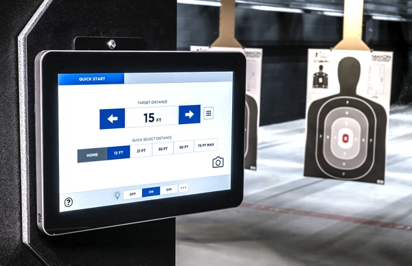 touchscreen in the shooting range at maxon shooters